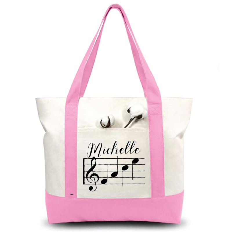 Personalized Music Teacher Block Tote Bag