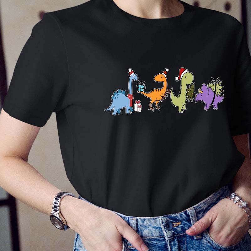 Christmas For Dinosaurs Teacher T-Shirt