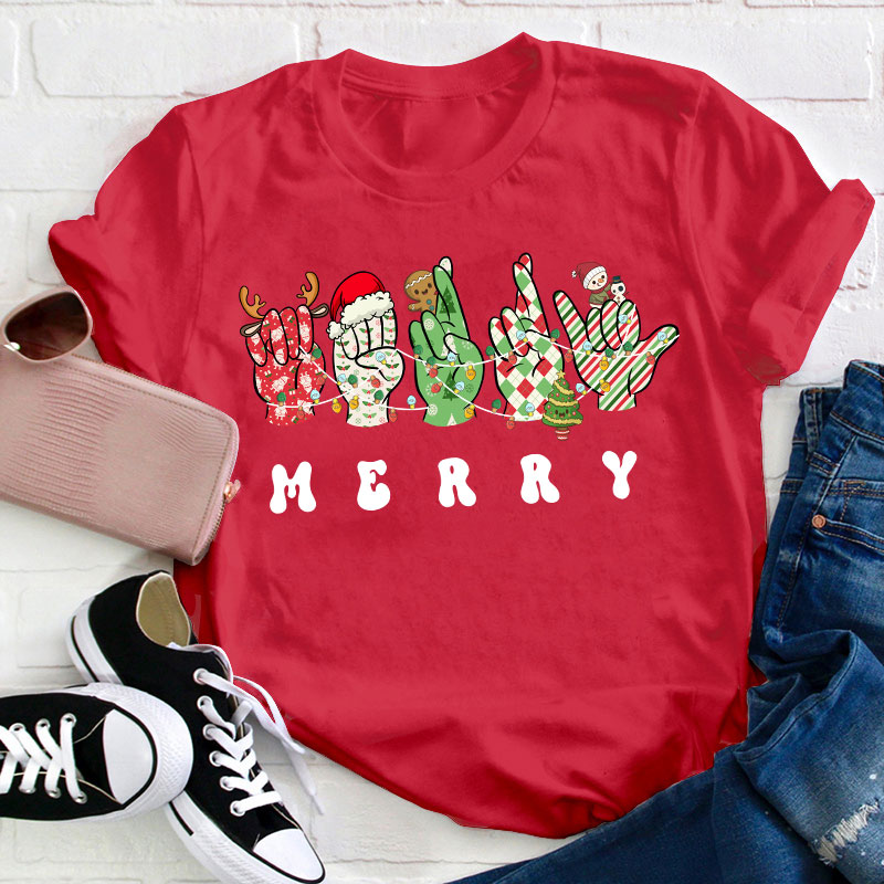 Merry Gesture Teacher T-Shirt