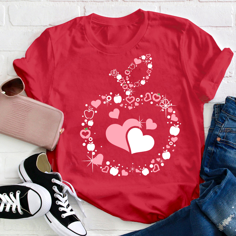 Apple Heart Teacher T-Shirt