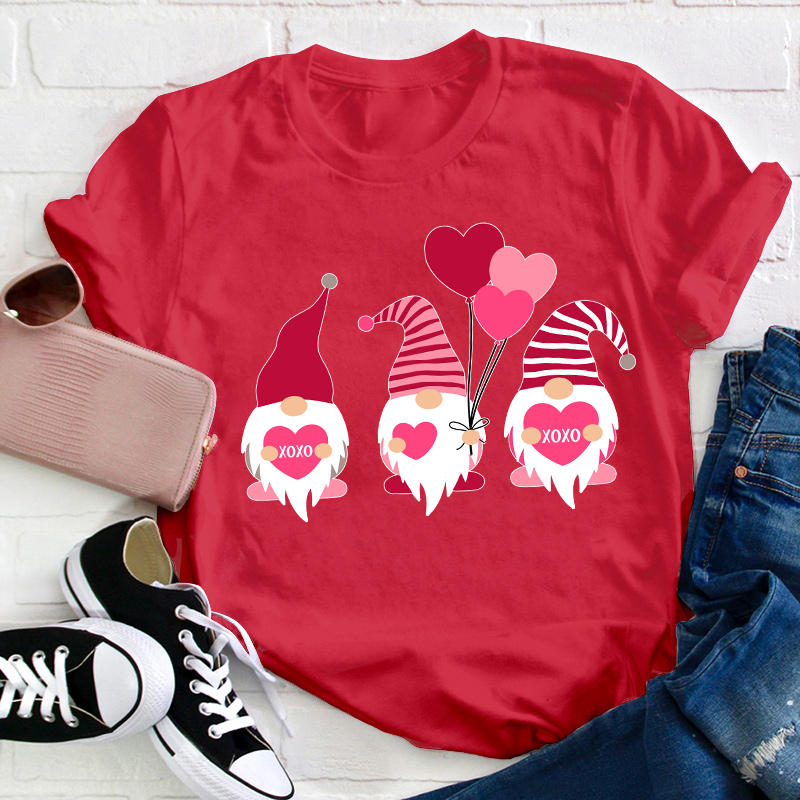 Gnome Valentine XOXO Teacher T-Shirt