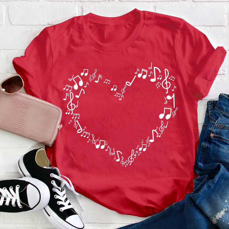 Music Heart Teacher T-Shirt Sale-Teachersgram