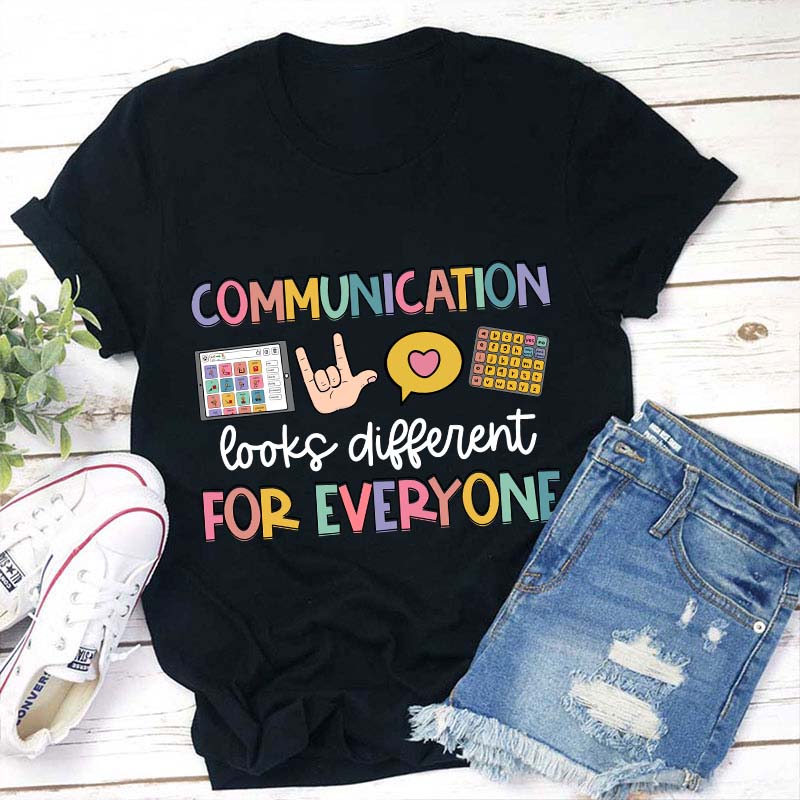 Communication Look Different For Everyone Teacher T-Shirt Sale-Teachersgram