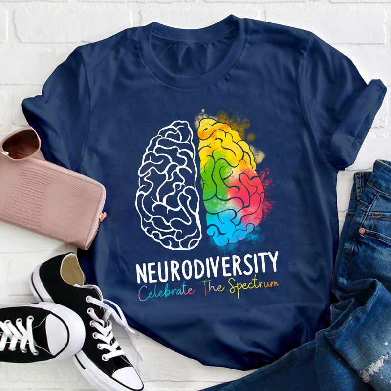 Neurodiversity Celebrate The Spectrum Teacher T-Shirt