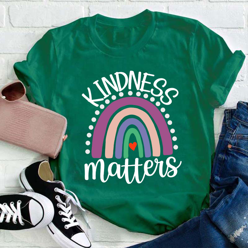Kindness Matter Rainbow Teacher T-Shirt