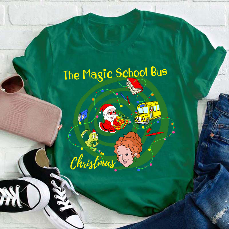 The Magic School Bus Christmas Teacher T-Shirt