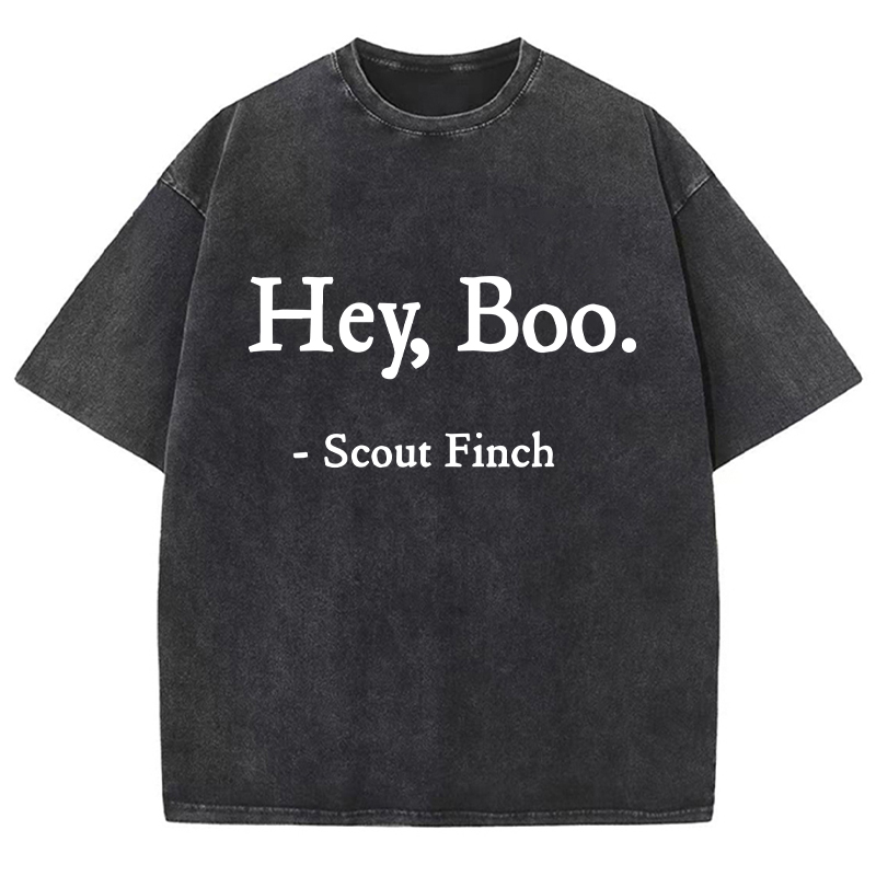 Hey Boo Teacher Washed T-Shirt