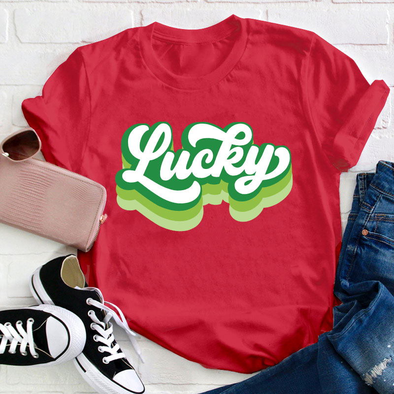 Retro Lucky Teacher T-Shirt