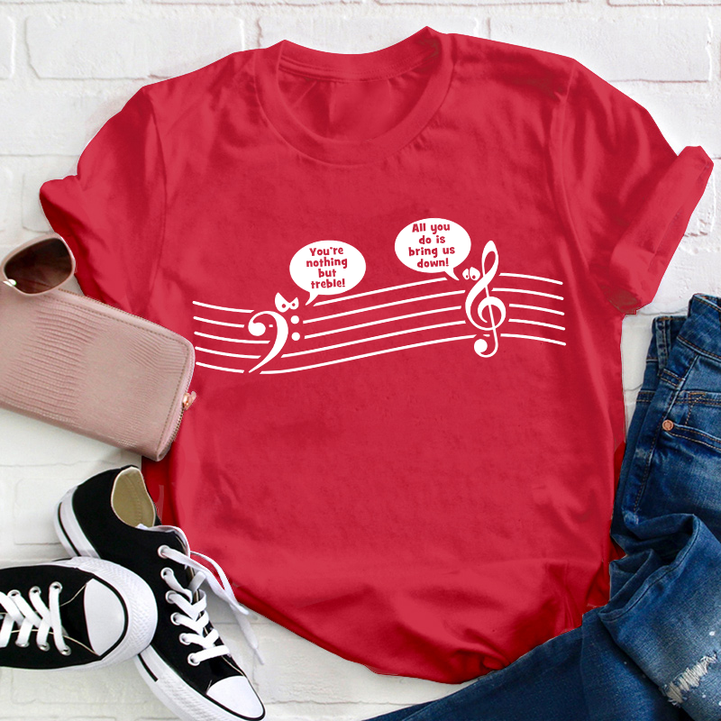 Funny Music Notes Teacher T-Shirt