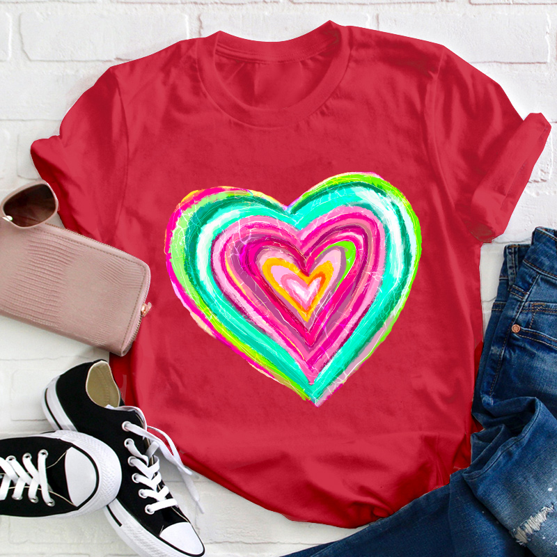 Painting Love Heart Teacher T-Shirt