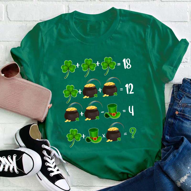 Lucky Math Teacher T-Shirt Sale-Teachersgram