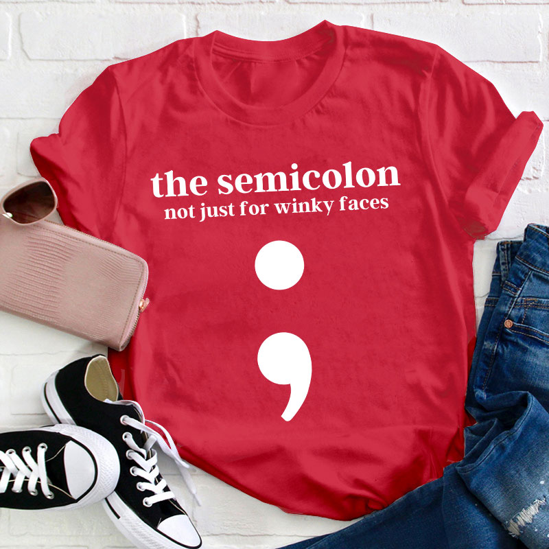 Semicolon Punctuation English Teacher T-Shirt