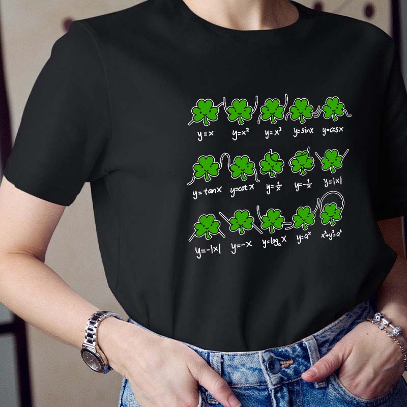 Shamrock Math St Patricks Day Teacher T-Shirt