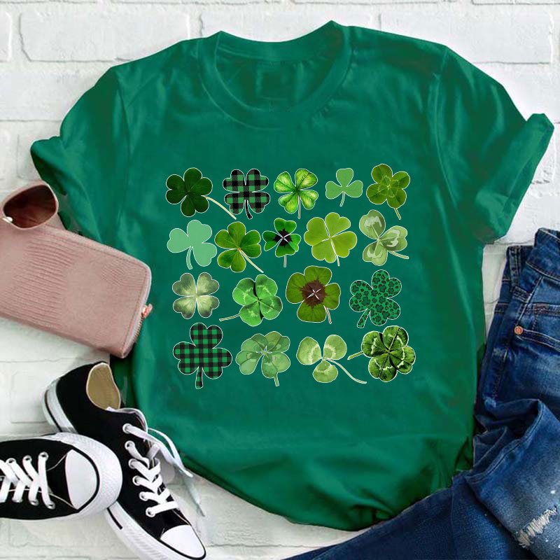 Different Kinds Of Lucky Clovers Teacher T-Shirt