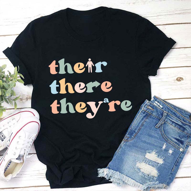 Their There They Are Grammar Teacher T-Shirt Sale-Teachersgram
