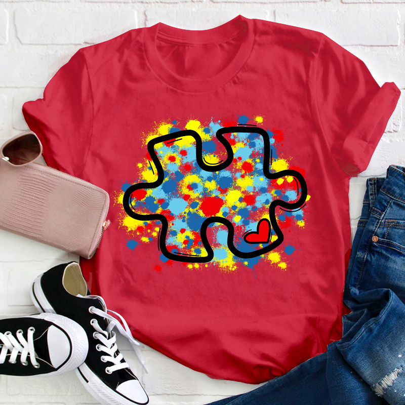 Autism Awareness Puzzle Teacher T-Shirt Sale-Teachersgram