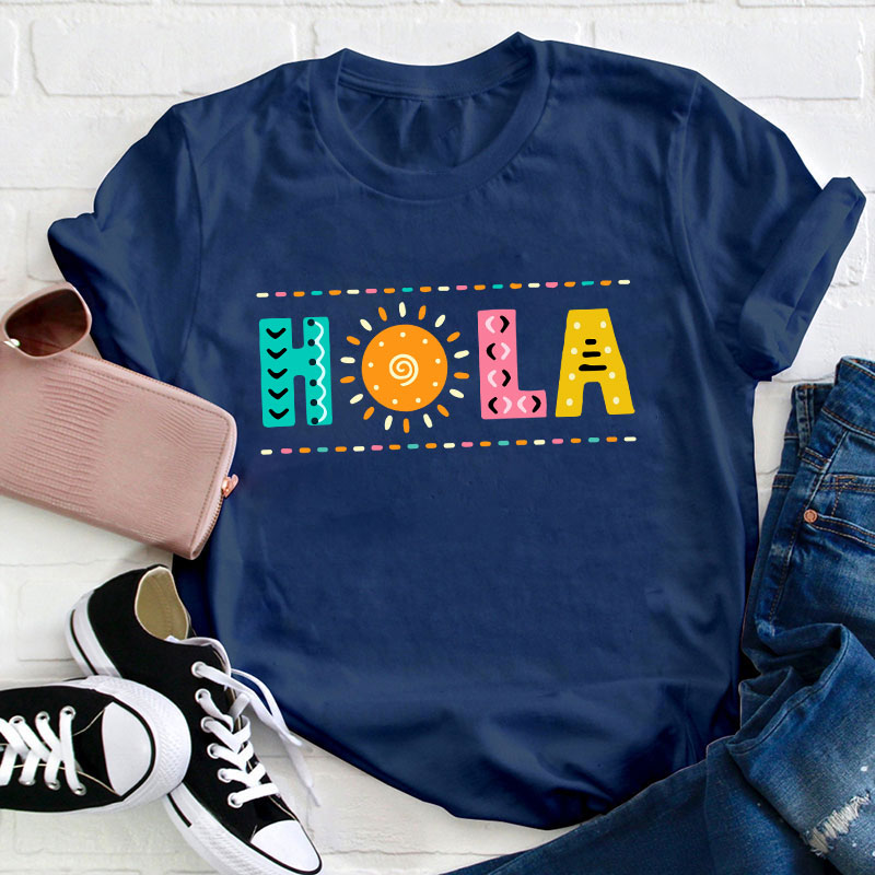 Retro Hola Sunshine Teacher T-Shirt