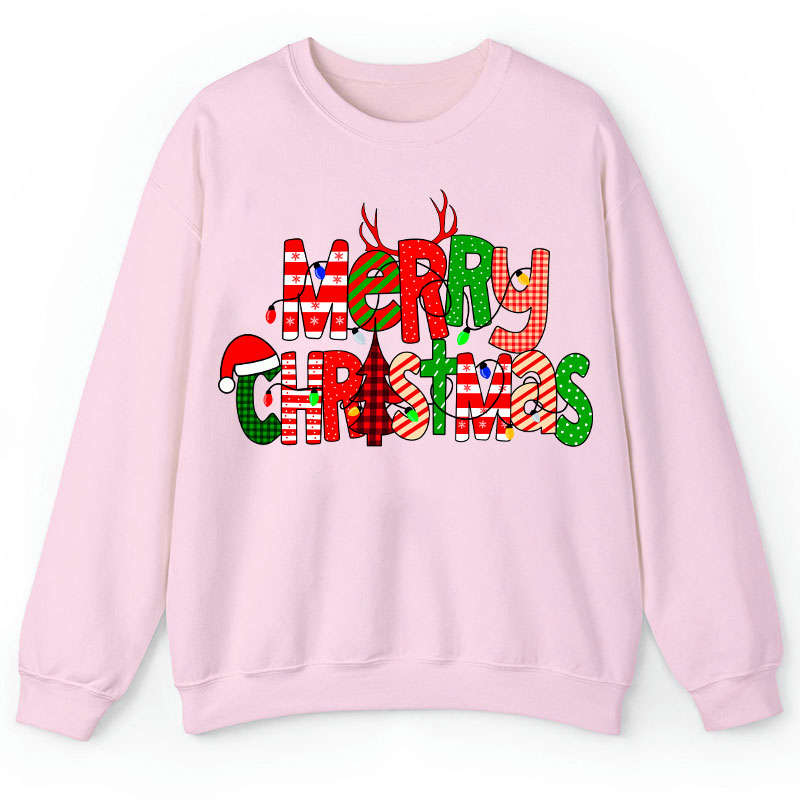 Merry Christmas With Rich Pattern Teacher Sweatshirt