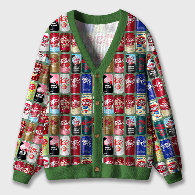 Dr Pepper 23 Classic Can Teacher Ugly Cardigan Sweaters