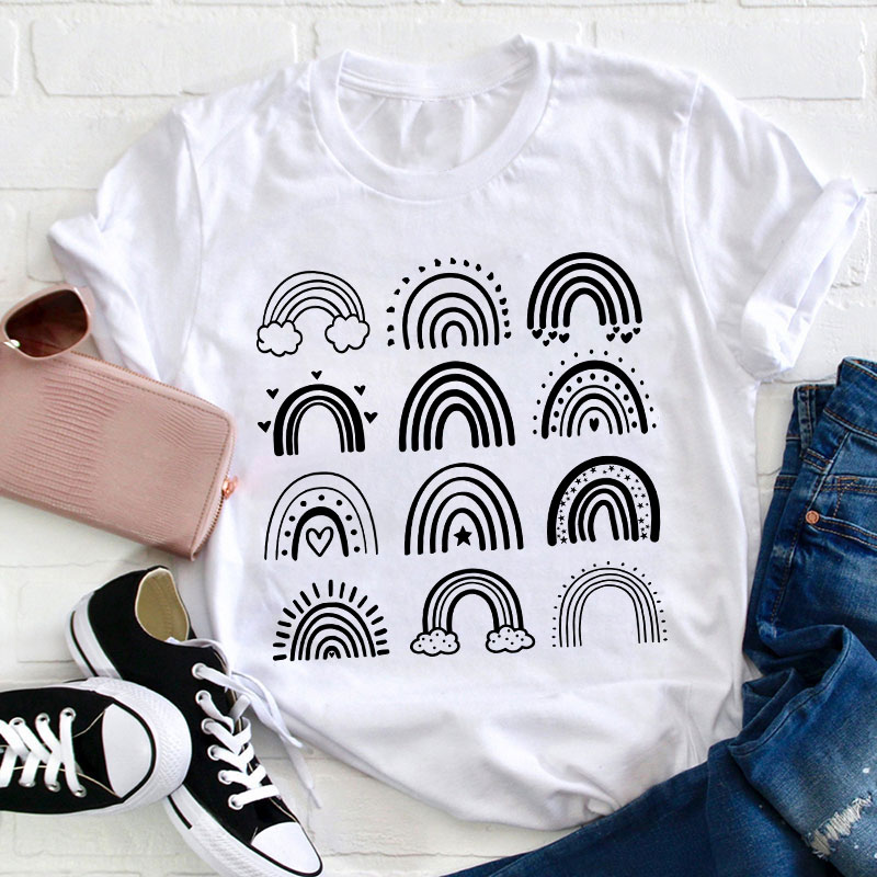 Rainbow Of Different Shapes Teacher T-Shirt