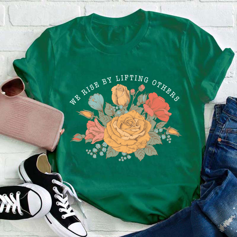 Boho We Rise By Lifting Others  Teacher T-Shirt
