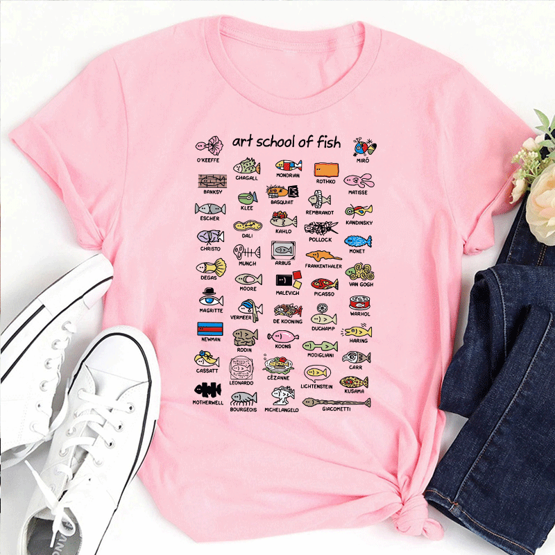 Art School Of Fish Teacher T-Shirt
