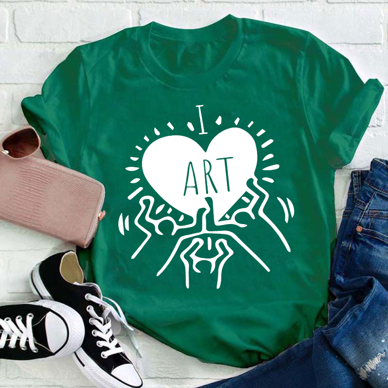 Art Heart I Love Art Teacher T-Shirt