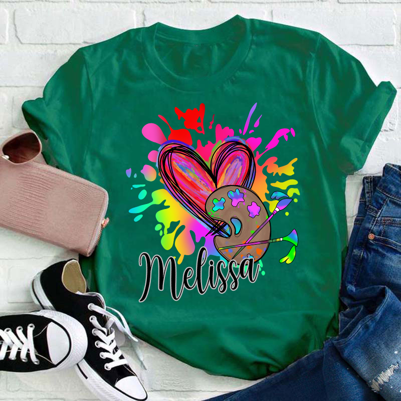 Personalized Colorful Art Teacher T-Shirt