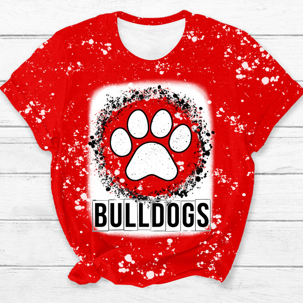 Personalized School Mascot Leopard Paw Teacher Printed T-Shirt