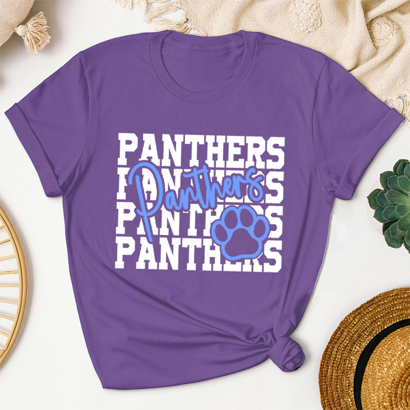 Personalized School Mascot Double Layer Design Cute Icon Teacher T-Shirt