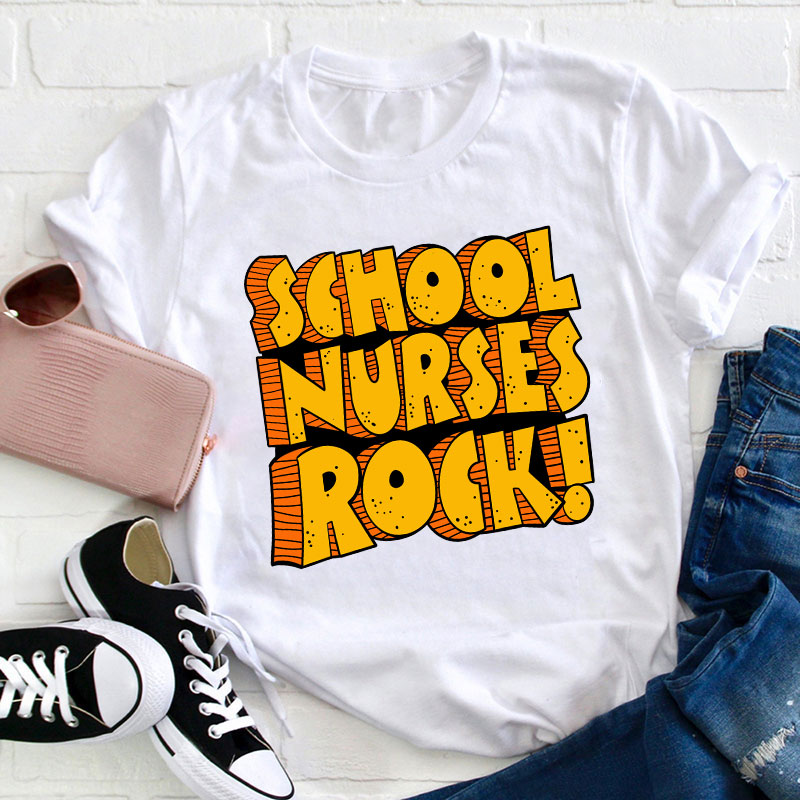 School Nurses Rock Nurse T-Shirt Sale-Teachersgram
