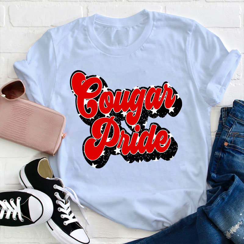 Personalized Colorful Star Mascot Pride Teacher T-Shirt