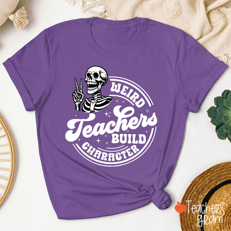 Weird Teacher Build Gharacter Halloween Teacher T-Shirt