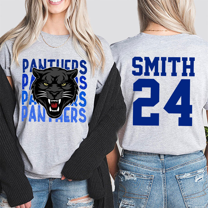 Personalized Sports Team Logo Teacher Two Sided T-Shirt