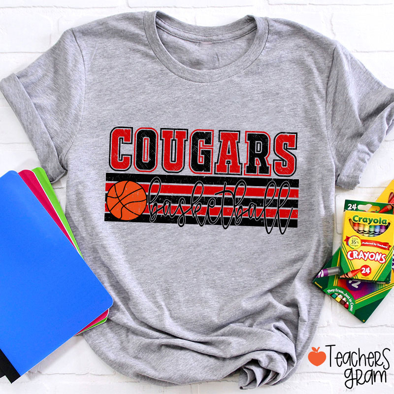 Personalized Mascot And Sport Contrasting Colors Teacher T-Shirt