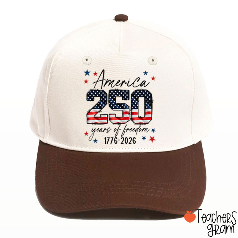 America 250 Years Of Freedom 1776-2026 Teacher Baseball Cap