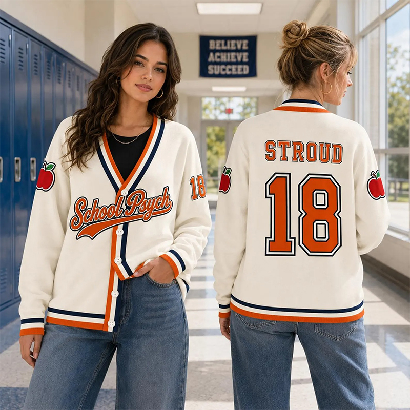Personalized Grade Name Number Apple Teacher Ugly Cardigan Sweaters