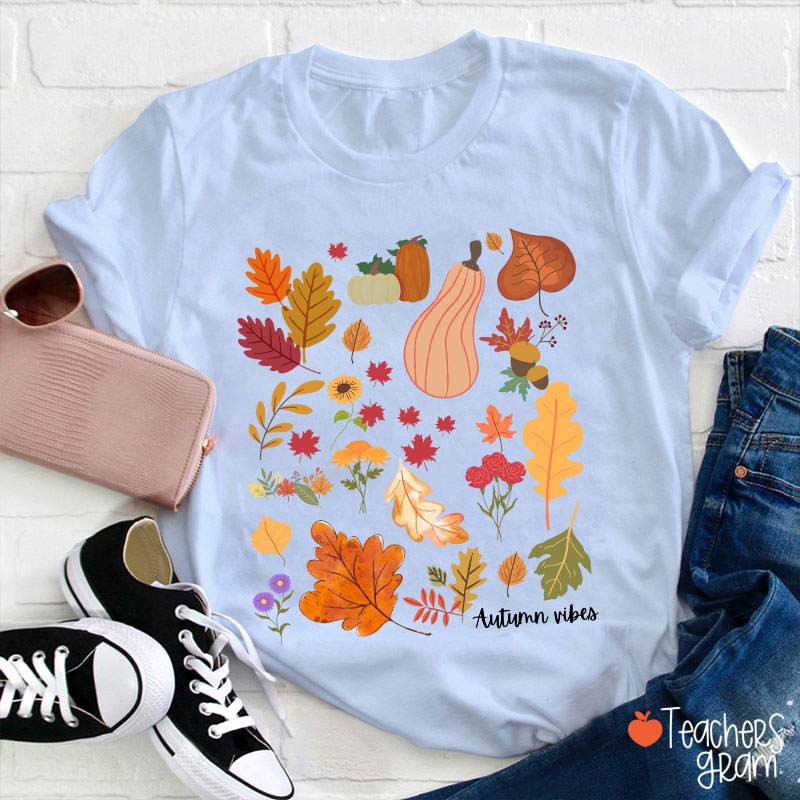 Autumn Vibes Teacher T-Shirt