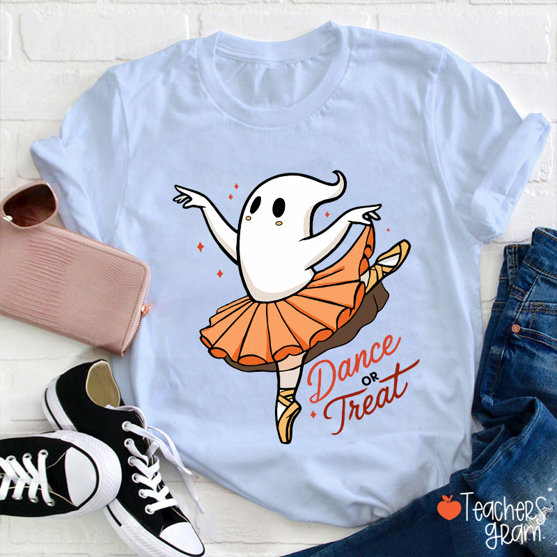 Dance Or Treat Ghost Halloween Teacher T-Shirt