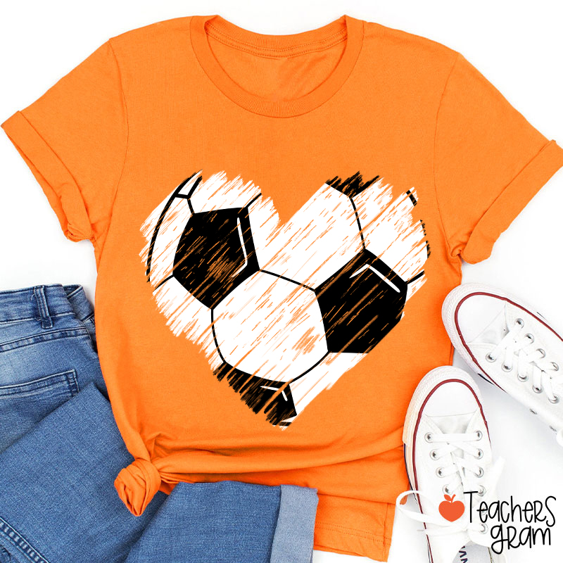 Soccer Heart Teacher T-Shirt