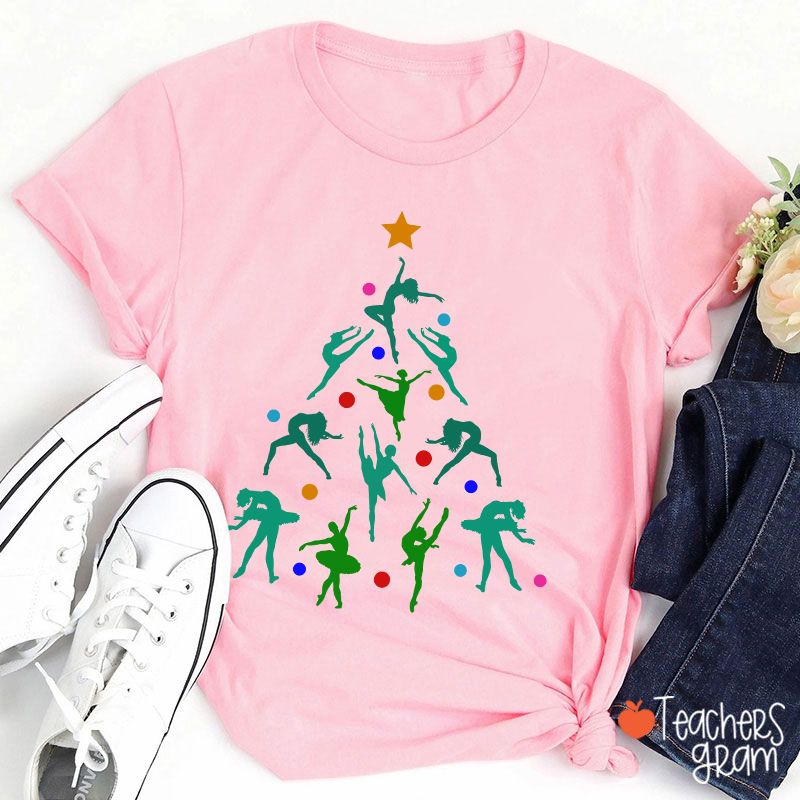 Dancer Christmas Tree Teacher T-Shirt