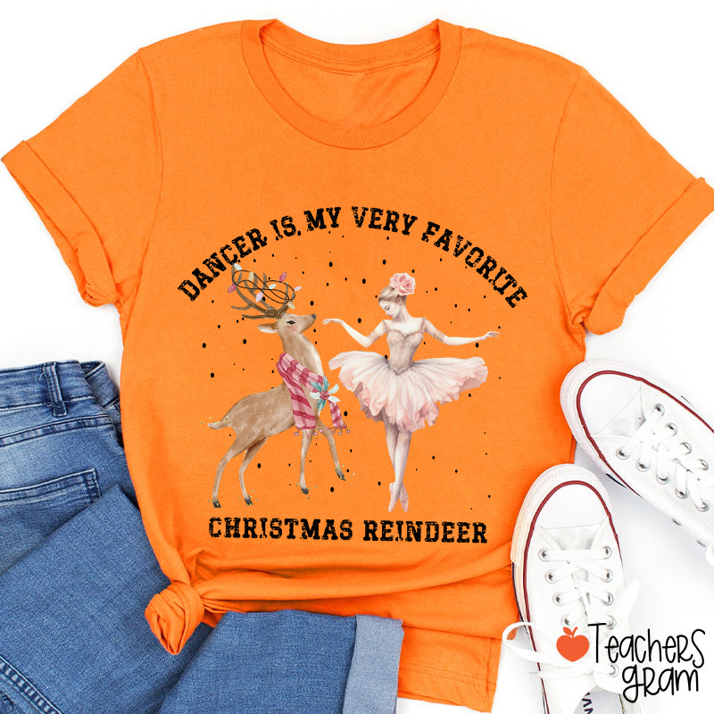 Dance Is My Very Favorite Christmas Reindeer Teacher T-Shirt