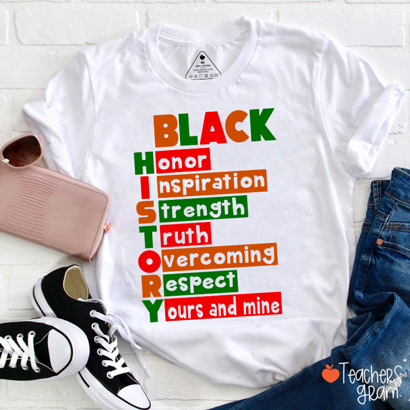 Black History Words Teacher T-Shirt