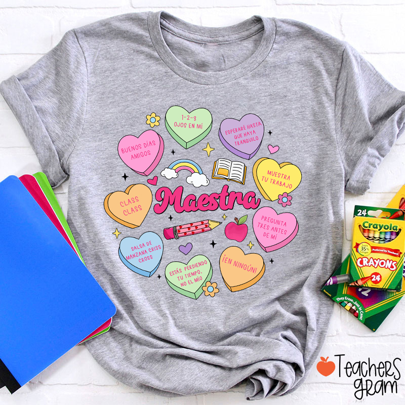 Maestra Love Encourage Spanish Teacher T-Shirt