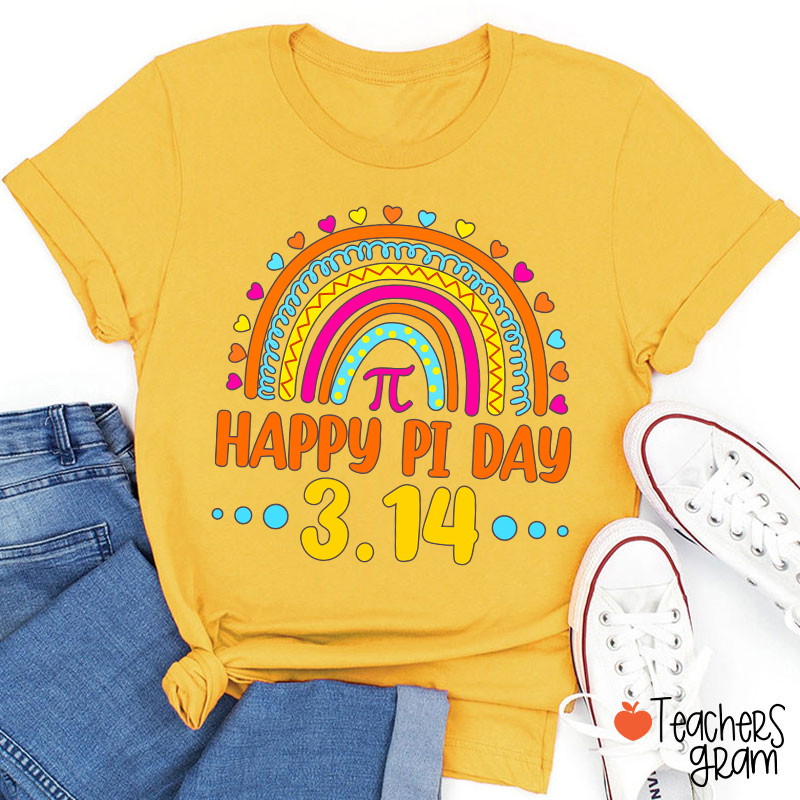 Happy Pi Day Rainbow Teacher T-Shirt
