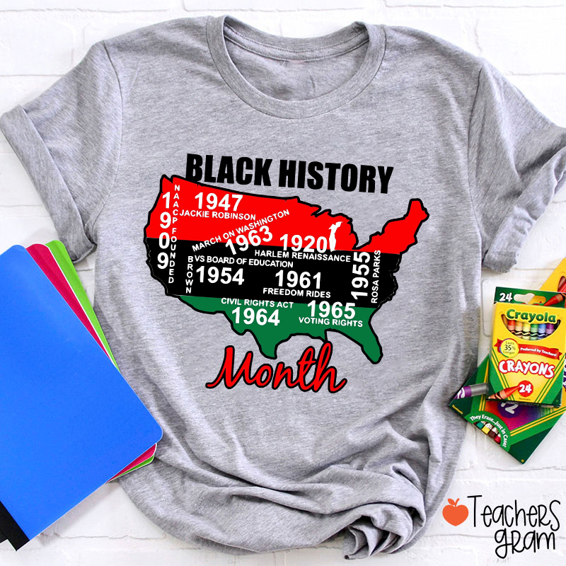 Black History Important Milestones Teacher T-Shirt