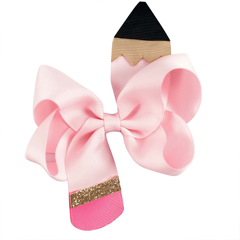 Pencil Bow Teacher Hair Clip