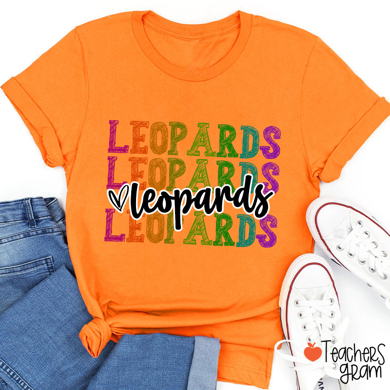 Personalized Mascot Graffiti Font School Spirit Teacher T-Shirt