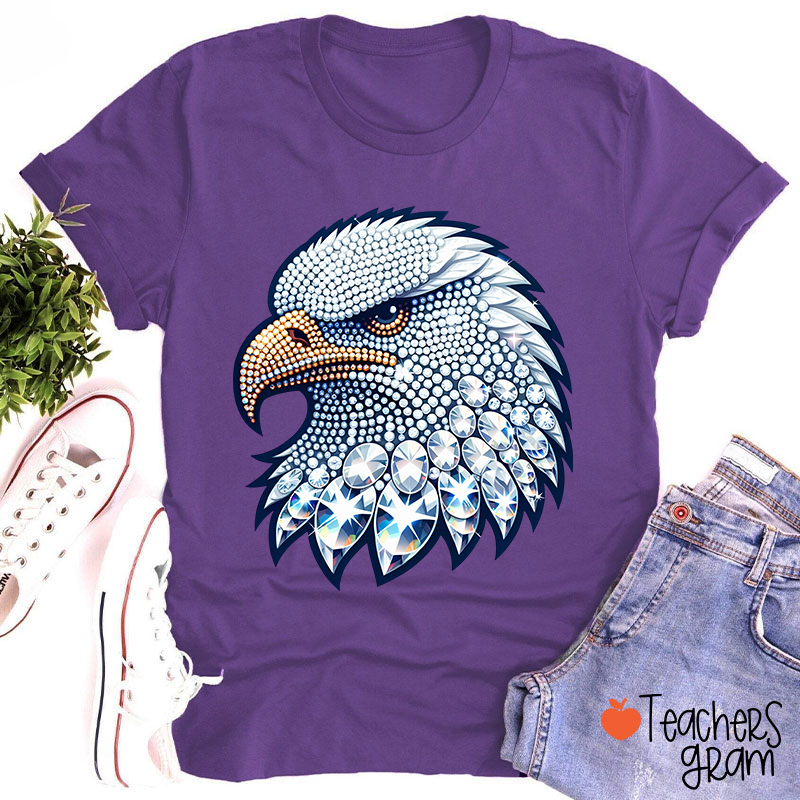 Personalized Mascot Sparkly Diamond School Spirit Teacher T-Shirt