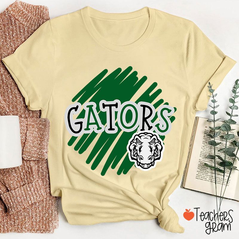 Personalized Mascot Graffiti School Spirit Teacher T-Shirt